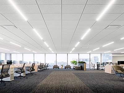 Office Buildings In Ho Chi Minh City                     14,800㎡ Of RH90 Moisture-proof Mineral Wool Acoustic Ceiling Panels