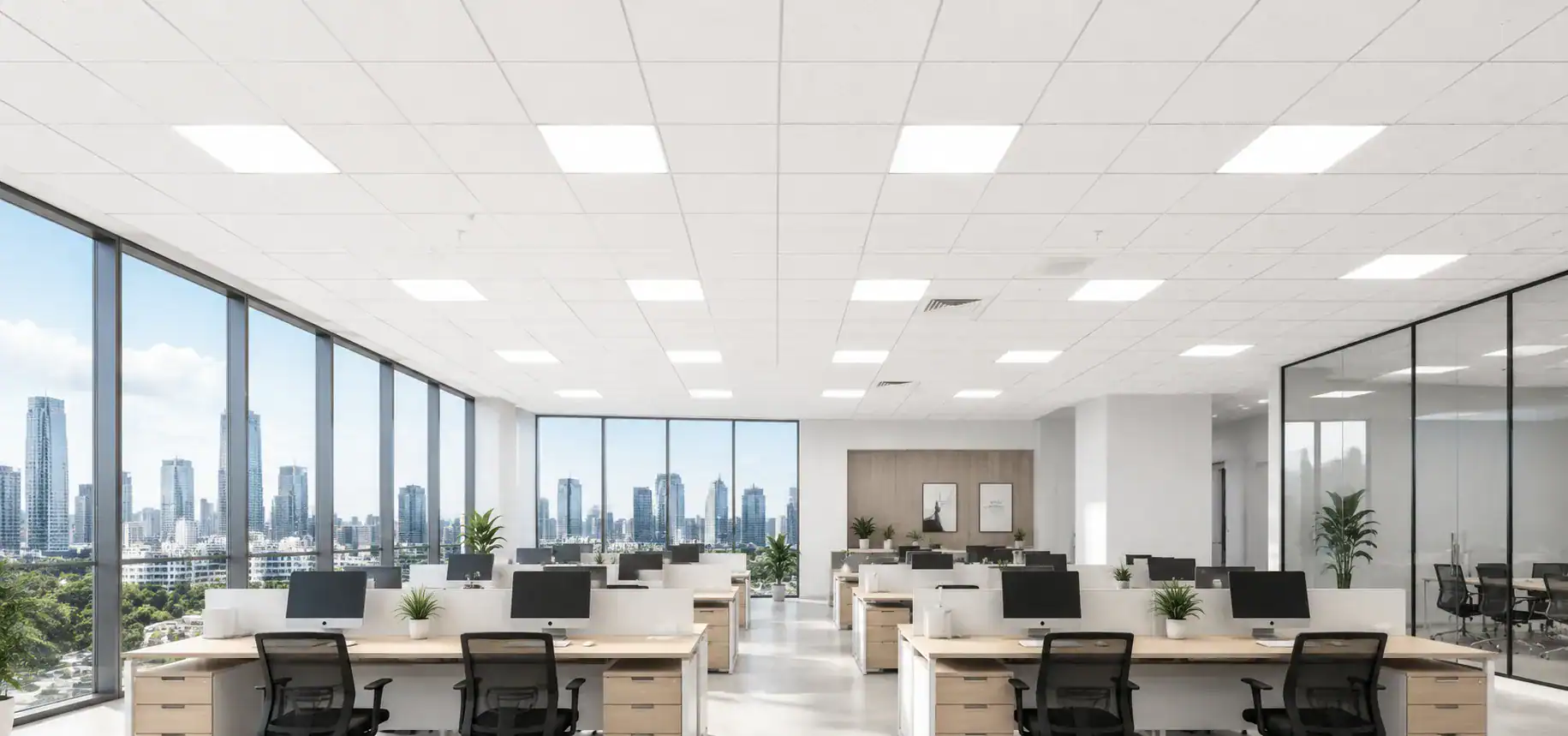 High Acoustic Mineral Fiber Ceiling Tile for Open Office Spaces