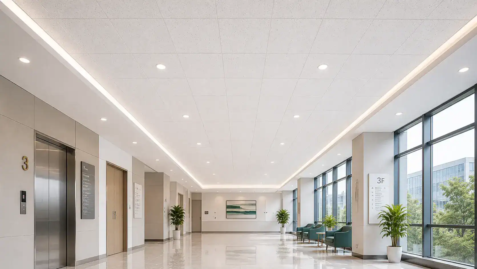 Cloud Pattern Mineral Fiber Ceiling Tile for Hotel Guest Rooms