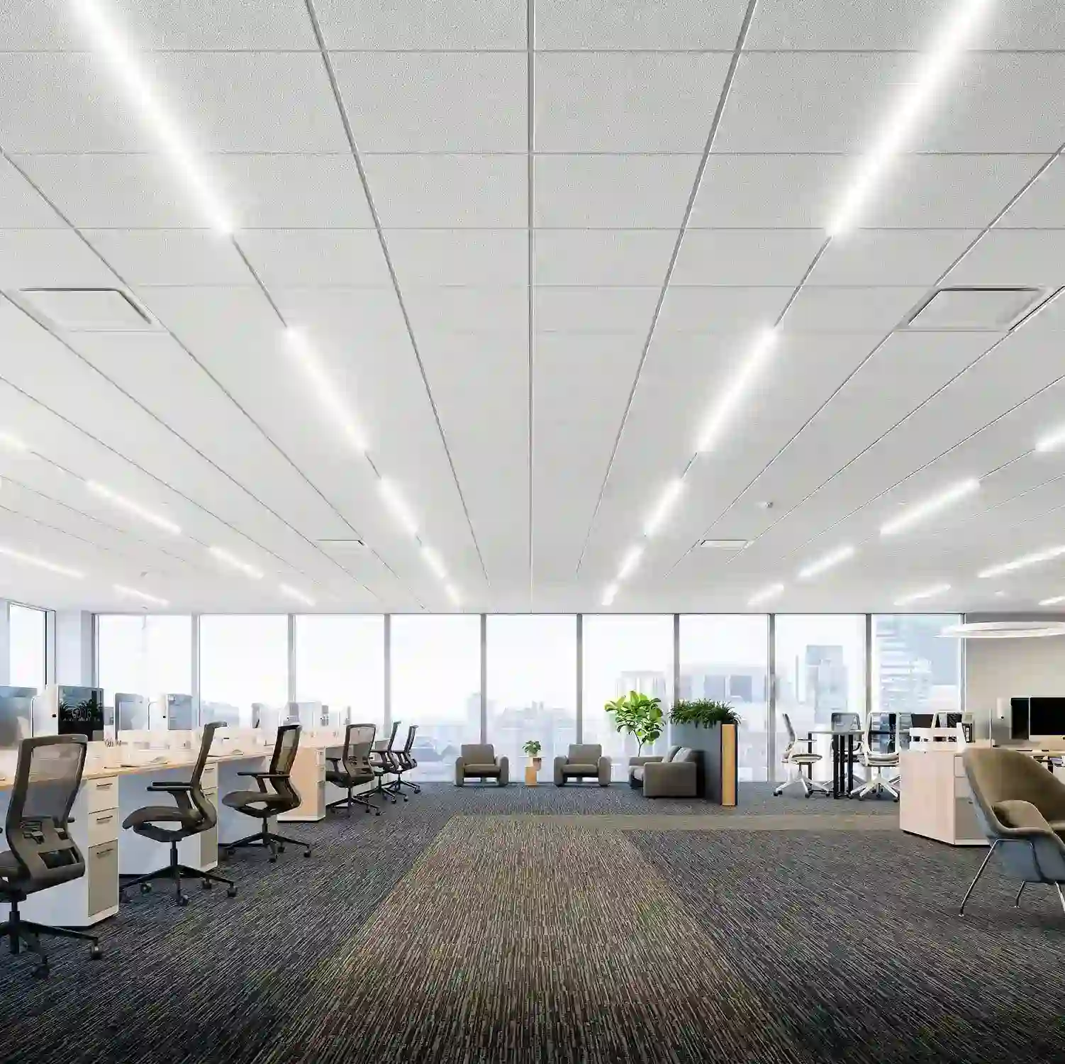 Fine Fissured Mineral Fiber Ceiling Tile for Office Buildings