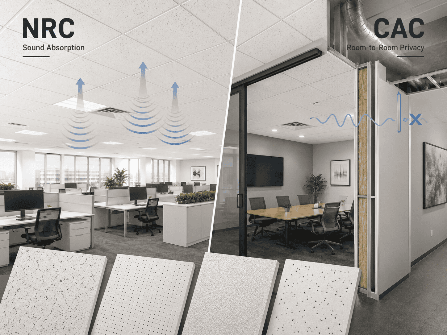 NRC vs CAC: How to Choose Acoustic Ceiling Tiles for Better Sound Control